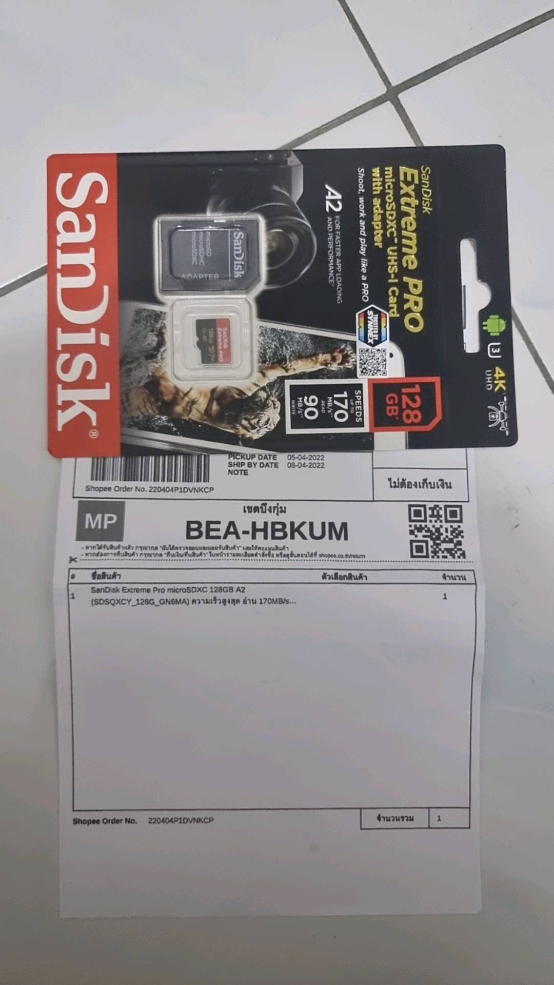 SanDisk Extreme Pro microSDXC 128GB A2 (SDSQXCD-128G-GN6MA) ความเร็วสูงสุด  อ่าน 200MB/s เขียน 90MB/s | Shopee Thailand