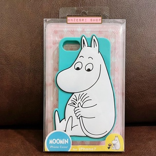 Case iPhone 7/8 from Japan แบบ Soft ไดคัทคลุมรอบเครื่อง ลาย Moomin สีเขียวมินท์