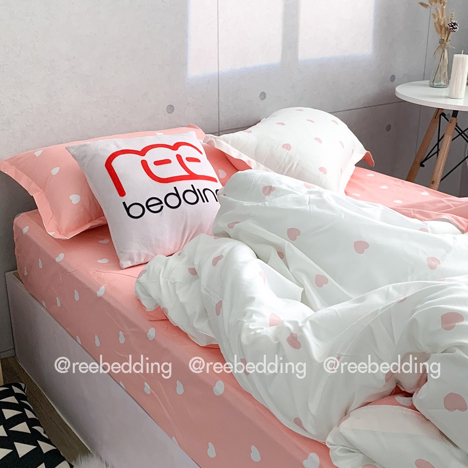 REE เครื่องนอน PLC97 ชุดเครื่องนอนโพลีคอตตอนหัวใจสีชมพู เตียงนอนและที่นอนทั้งหมด