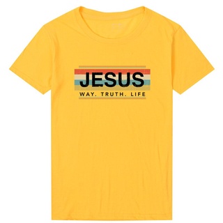 เสื้อยืด พิมพ์ลายกราฟิก Jesus Way Truth Life สไตล์เรโทร สําหรับผู้หญิง