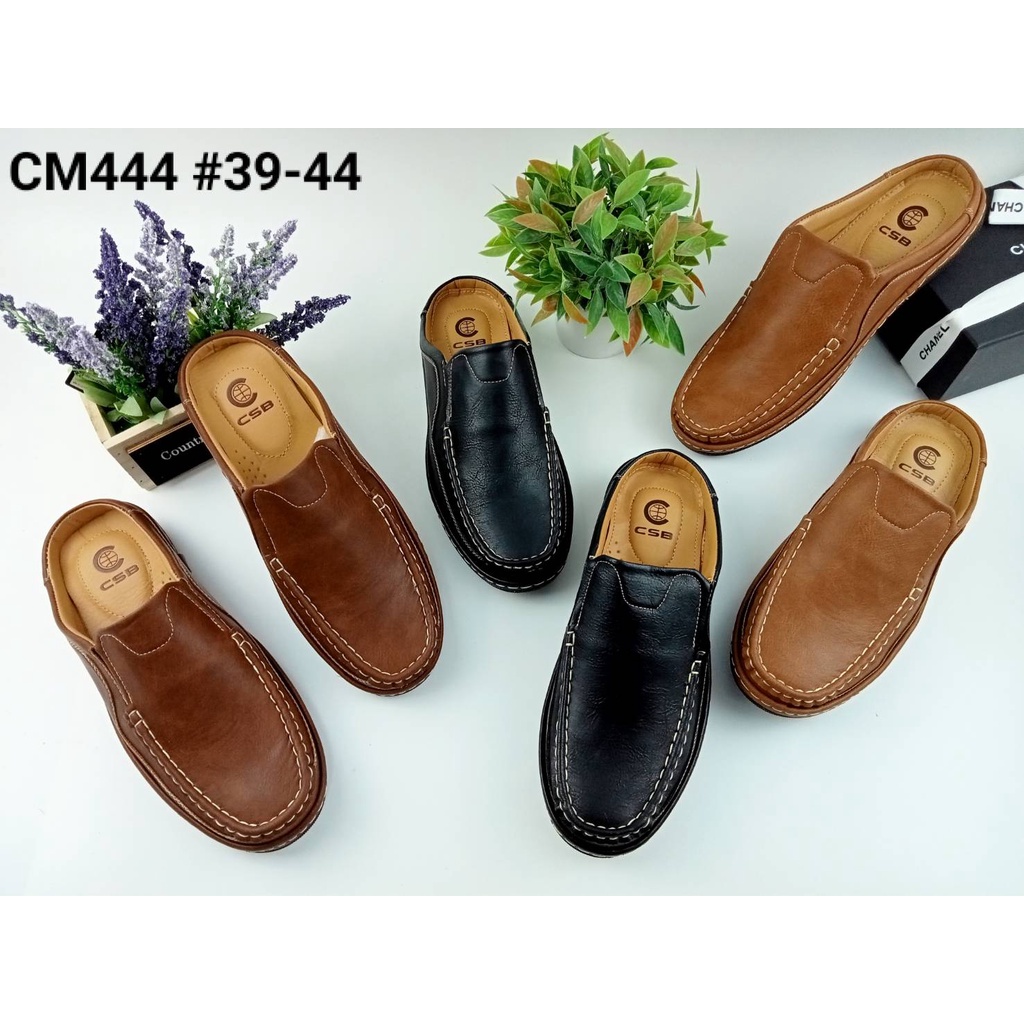 CM444รองเท้าหนังเปิดส้นกึ่งลำลองผู้ชายพื้นหนามี3สีไซส์39-45