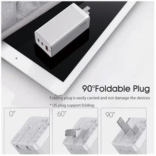 Baseus หัวชาร์จเร็ว GaN 65W Adapter Quick Charger type C ที่ชาร์จเร็ว ชุดชาร์จเร็ว อะแดปเตอร์ samsung vivo