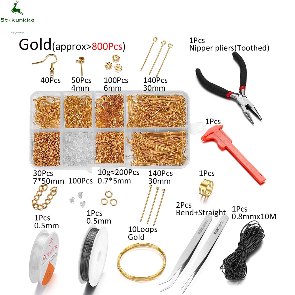St.kunkka Kits ต่างหู Hook Pins ซ่อมเครื่องมือ (800 ชิ้น/ล็อต)