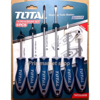 TOTAL Screwdriver Set ชุดไขควง 6 ตัวชุด งานหนัก