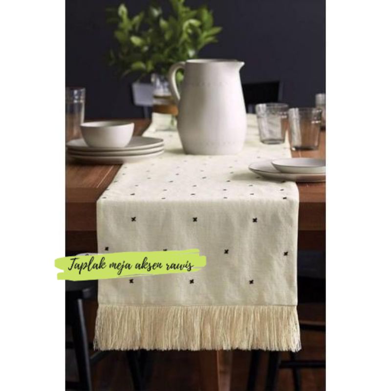 (C) Aesthetic Slippers / Table Runner 40x120 cm มีขอบอย่างดิบ