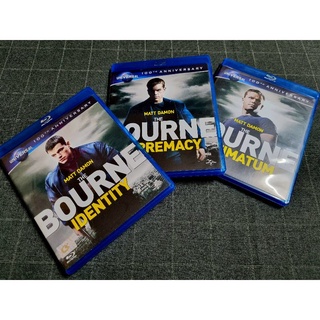 Blu-ray ภาพยนตร์แอ็คชั่นสายลับทริลเลอร์สุดเดือด "The Bourne Identity, Supremacy และ Ultimatum"