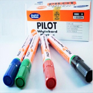 ปากกา ปากกาไวท์บอร์ด หัวกลม Pilot น้ำเงิน,แดง,ดำ,เขียว,ม่วง,ชมพู,คละสี (12แท่ง/กล่อง)