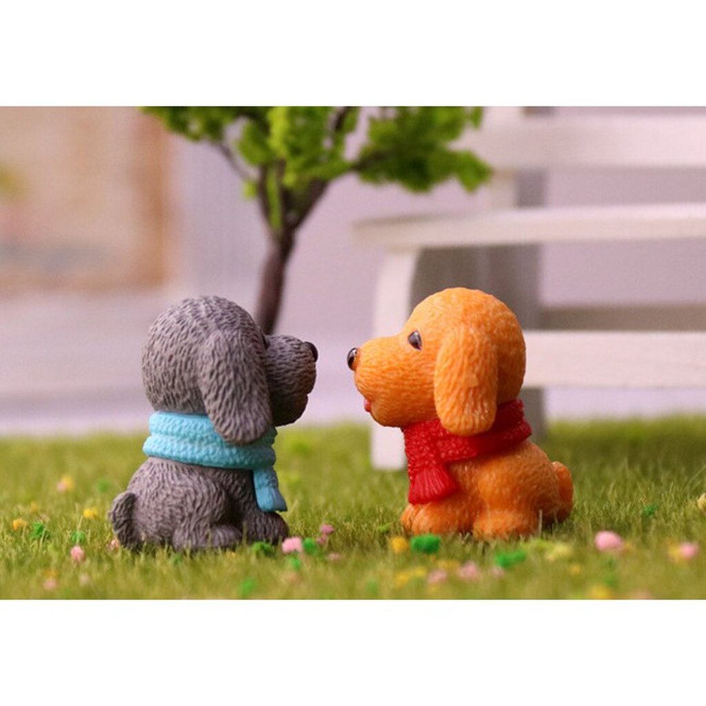 เจ้าตูบ 4 สี [ เซต 4 ชิ้น ] ตุ๊กตาจิ๋ว โมเดลจิ๋ว แต่งสวน - รูปที่ 3