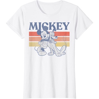 เสื้อยืดใหม่เสื้อยืด Disney Mickey and Pluto Vintage Collectionขนาดเต็มS-3XL