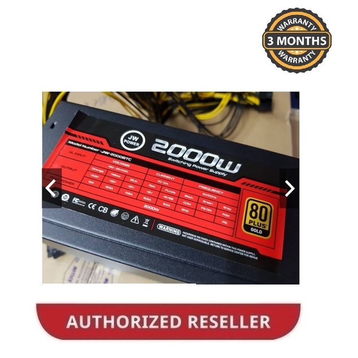 JW POWER 2000W แหล่งจ่ายไฟสําหรับ BitCoin Mining 80+ GOLD