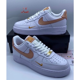 Nike Air Force 1 ‘07 Essential White/Black/Gold มีสีดำและเทา (พร้อมกล่อง) ✅จ่ายเงินปลายทางได้