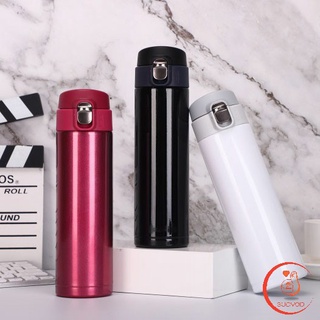 ฉนวนกันความร้อนความเย็น 500 มล กระบอกน้ำสแตนเลสสีแมททริก ขวดน้ำ  Stainless Steel Thermos