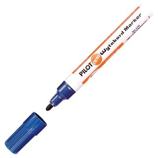 Pilot ไพล็อต ปากกาไวท์บอร์ด หัวกลม หัวตัด WBMK-M สีน้ำเงิน สีแดง สีดำ สีเขียว