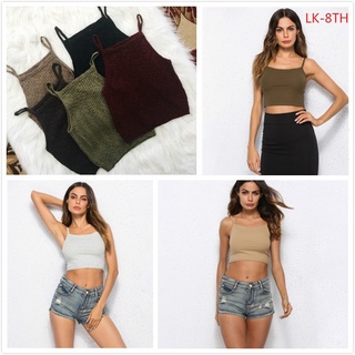 Women Sexy Sleeveless Knit Crop Tops