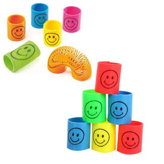 12Pcs Slinky Rainbow Smiley Face Springs Party Bag Fillers Toy