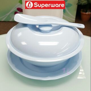 โถข้าว4ชิ้น ซุปเปอร์แวร์ สีฟ้า