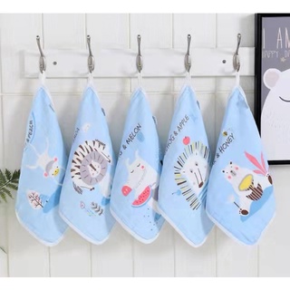 ผ้าเช็ดหน้าสาลูSet 5 ผืน ขนาด 30*30 สาลู6ชั้น ผ้าเช็ดหน้าเด็ก Cotton 100%