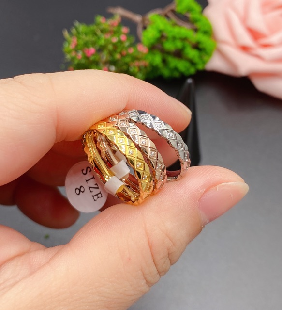 [#138]พร้อมส่ง  แหวนเพชร ไม่ลอกไม่ดำไทเทเนี่ยม งานสแตนเลสทองเค