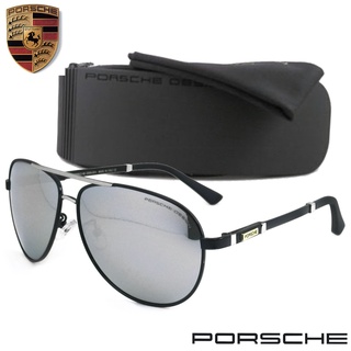 Polarized แว่นกันแดดรุ่น Porsche UV 8518 C-1 สีดำเลนส์เงิน เลนส์โพลาไรซ์ ขาข้อต่อ วัสดุ สแตนเลส สตีล ทรงสปอร์ต