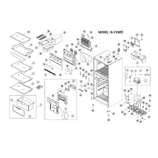 Hitachi อะไหล่ ตู้เย็น รุ่น R-V350PZ  RV350PZชิ้นส่วน งานช่าง งานซ่อม อุปกรณ์ PART R-V350PZ ศูนย์บริการ อะไล่แท้