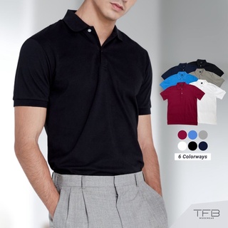 เสื้อโปโล แขนสั้น สีดำ ผ้าดรายเทค(dry-tech) TFB Workwear