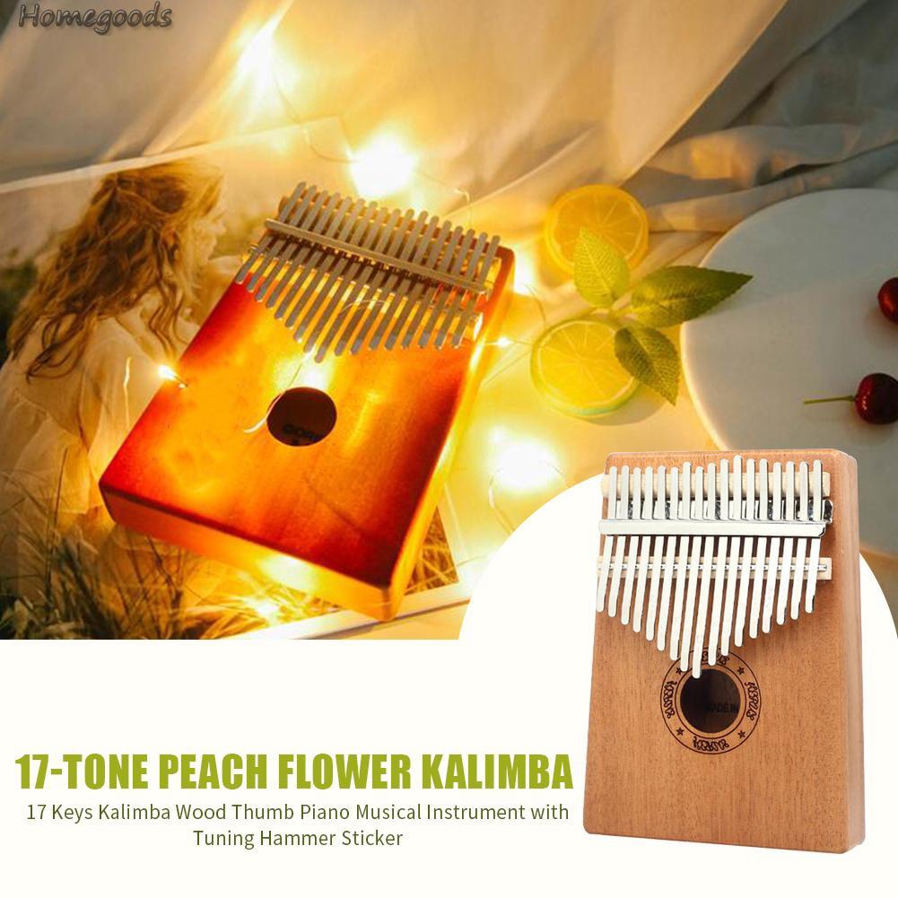 Practical 17 Keys Kalimba Wood Thumb Piano Musical Instrument with ...
