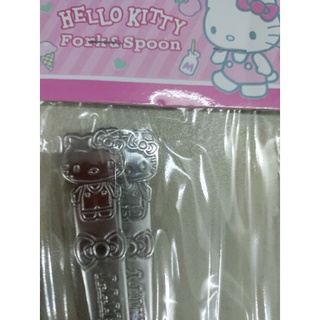 ช้อน ส้อม สแตนเลส Hello Kitty ลิขสิทธิแท้ อย่างดี แข็งแกร่ง ปลอดภัย ทานอะไรก็อร่อย อ๊ะ อัง อัง