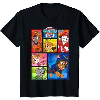 เสื้อยืดผู้ เสื้อยืดคอกลม แขนสั้น ผ้าฝ้าย พิมพ์ลาย Paw Patrol Pups in Comic Boxes แฟชั่นฤดูร้อน สําหรับผู้ชาย S-5XL