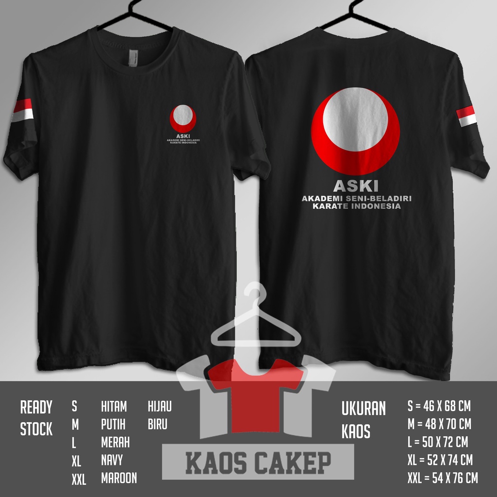 อินโดนีเซียคาราเต้ศิลปะการต่อสู้ Academy ASKI เสื้อยืด Distro เสื้อผ้า