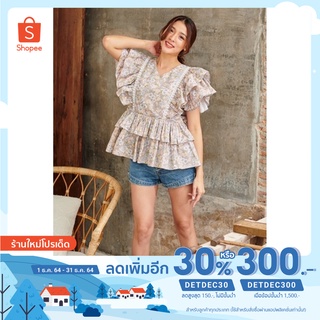 (ใช้โค้ดDETDEC150 เหลือ1295.-)เสื้อให้นมพร้อมส่ง In Bloom Nursing Blouse ลายดอกไม้