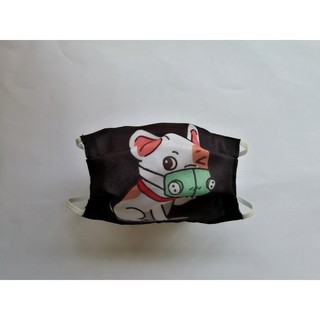 ลาย เฟรนซ์ บลูด๊อก  มัสลิน 3 ชั้น ป้องกันฝุ่น ป้องกันละออง / French BullDog Fashion Mask Fabric