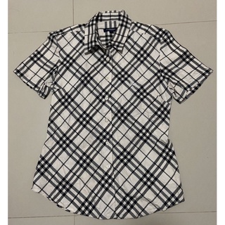 เสื้อเชิ๊ตแขนสั้น burberry ลาย nova check ลายดำเทา