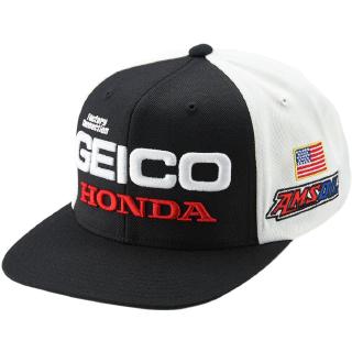 GEICO HONDA แท่น SnapBack วิบากหมวกหมวกรถจักรยานยนต์ด้านบน