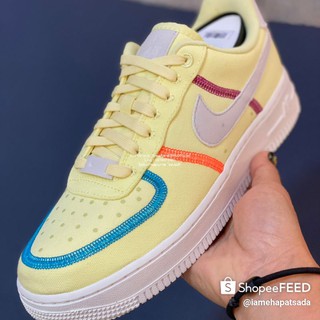 🌬ทางร้านจำหน่ายรองเท้าผ้าใบ ลิขสิทธิ์แท้เท่านั้น💯🤓Wmns Air Force 1 07 Low LX Stitched Canvas - Life Lime