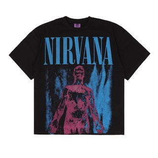 เสื้อยืดผ้าฝ้ายพิมพ์ลายเสื้อยืด ขนาดใหญ่ TOXIC1805 NIRVANA SLIVER S-5XL