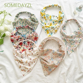 Somedayzl ผ้าโพกศีรษะผ้าโพกหัวทรงสามเหลี่ยมลายดอกไม้สไตล์วินเทจสําหรับผู้หญิง