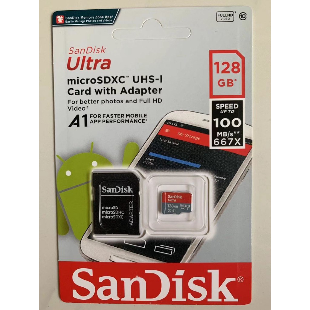 Ultra Memory Card 64GB 128GB Micro SD UHS-1 C10 A1 100MBs Read Speed ...