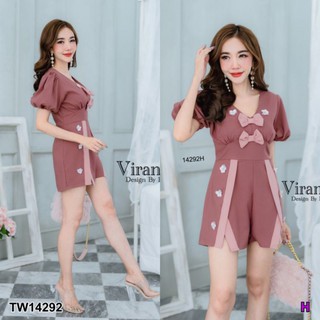 QA14292👚Jumpsuit จั๊มสูทขาสั้น👖*2122