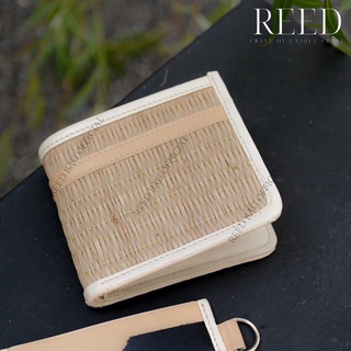 REED กระเป๋าสตางค์หนัง เสื่อจันทบูร กระเป๋าสาน Handmade 100%