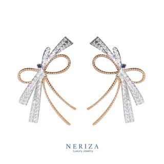 Neriza Jewelry/ต่างหูเพชรระย้า เกรดพรีเมี่ยมประกายไฟเทียบเท่าเพชรแท้ รหัส NE094 จัดส่งฟรีพร้อมกล่อง