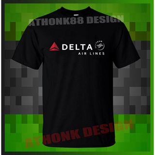 เสื้อยืดลําลอง แขนสั้น พิมพ์ลาย Delta Air Lines สําหรับผู้ชายSize S-5XL