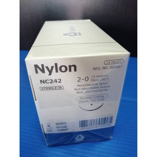 NYLON NC242 C 3/8 24 2-0 75 CM. (2 Doz./Box)