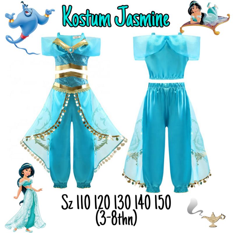 IMPORTED PRINCESS JASMINE ALADIN CHILDRENS COSTUME SET