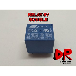 (5 ชิ้น) รีเลย์ Relay 5V SRD-05 SONGLE 5 ขา แท้ Original