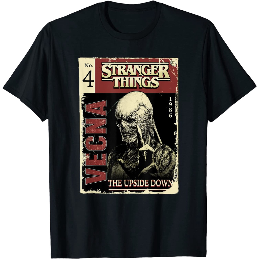 เสื้อยืดคอกลมเสื้อยืด พิมพ์ลายหนังสือการ์ตูน Stranger Things 4 Vecnaผ้าฝ้ายแท้