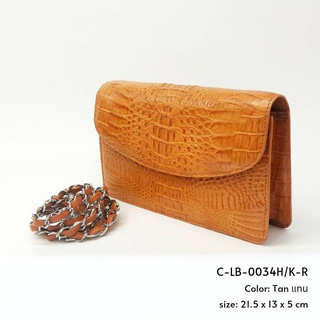 Prang Crocodile Leather Clutch / Cross Body Lady Bag กระเป๋าถือผู้หญิง คลัทช์ หนังจระเข้ C-LB-0034H/K-R