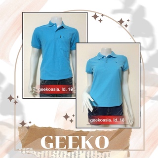 เสื้อโปโลกวาง Geeko แท้ 100% ชาย/หญิง ID18 สีฟ้าทะเล