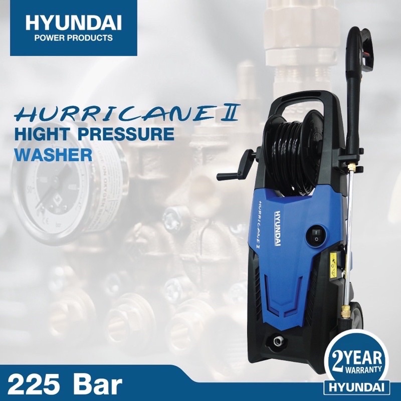 HYUNDAI HURRICANE II 225BAR 2200W เครื่องฉีดน้ำแรงดันสูงสำหรับล้างรถ ล้างพื้น ล้างเครื่องจักร