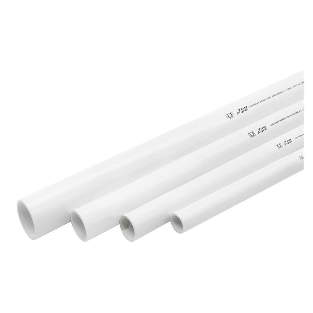 ท่อตรง ท่อร้อยสายไฟ PVC U PIPE 20 มม. 2.92 เมตร สีขาว BS ท่อร้อยสายไฟ อุปกรณ์ งานระบบไฟฟ้า PVC ELECT