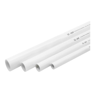 ท่อตรง ท่อร้อยสายไฟ PVC U PIPE 20 มม. 2.92 เมตร สีขาว BS ท่อร้อยสายไฟ อุปกรณ์ งานระบบไฟฟ้า PVC ELECTRICAL CONDUIT U PIPE